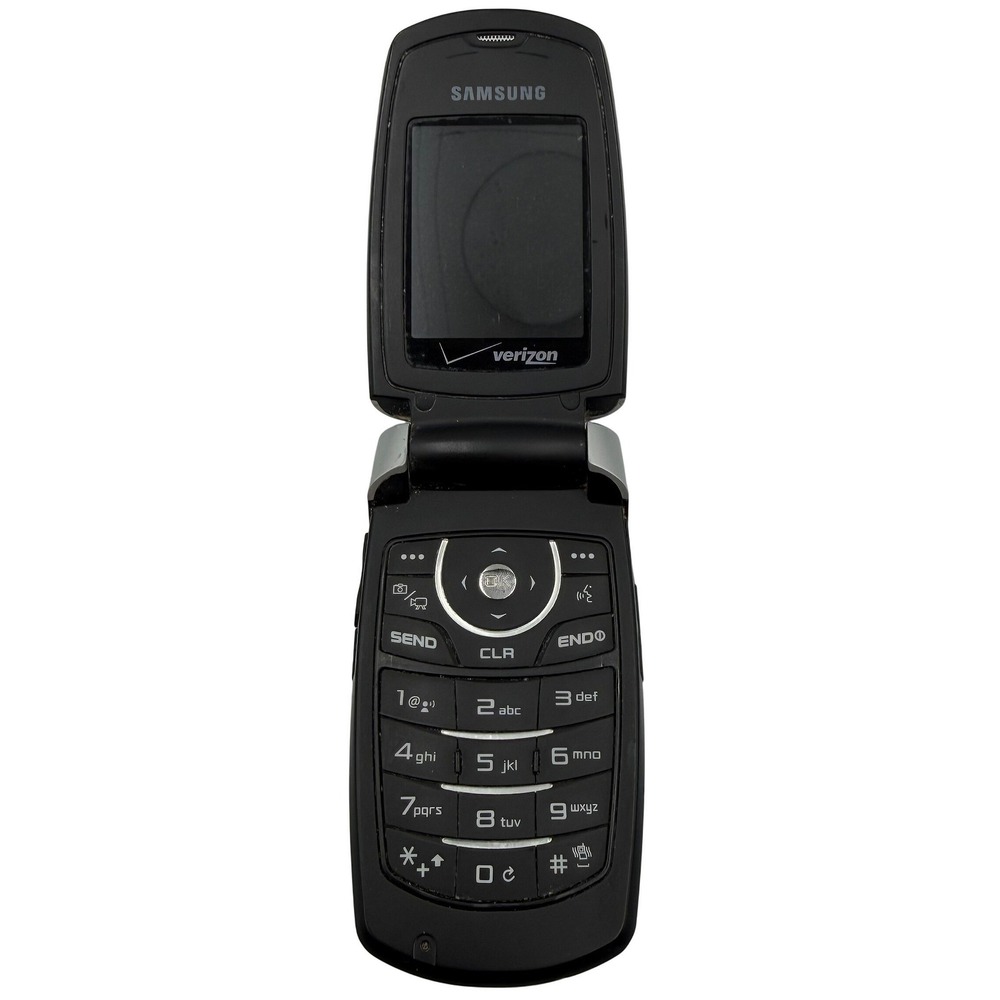Samsung SCH-U540 Verizon Flip Phone Silver Black Vintage Dual Screen Music Keys